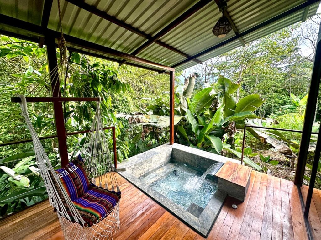 Private hot tub in our Airbnb in La Fortuna