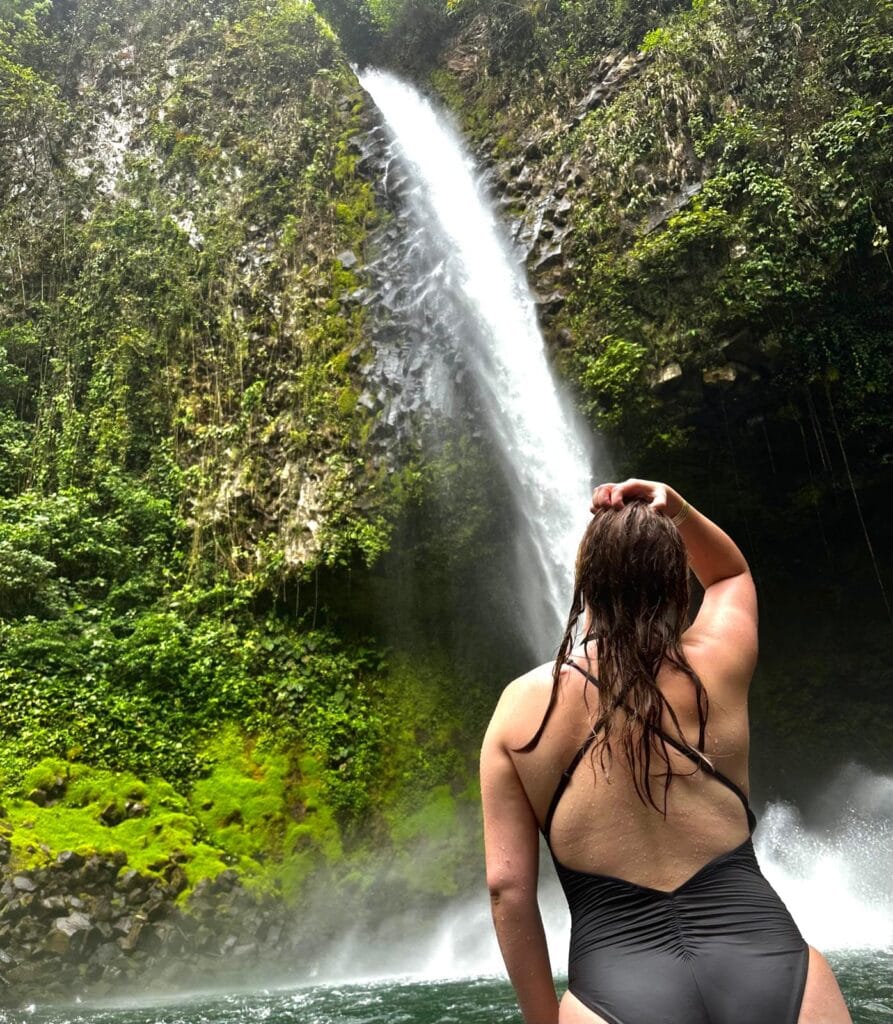 Me swimming in the La Fortuna waterfall